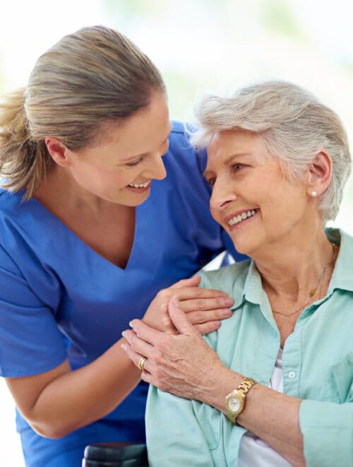 Caregiver and senior friendship