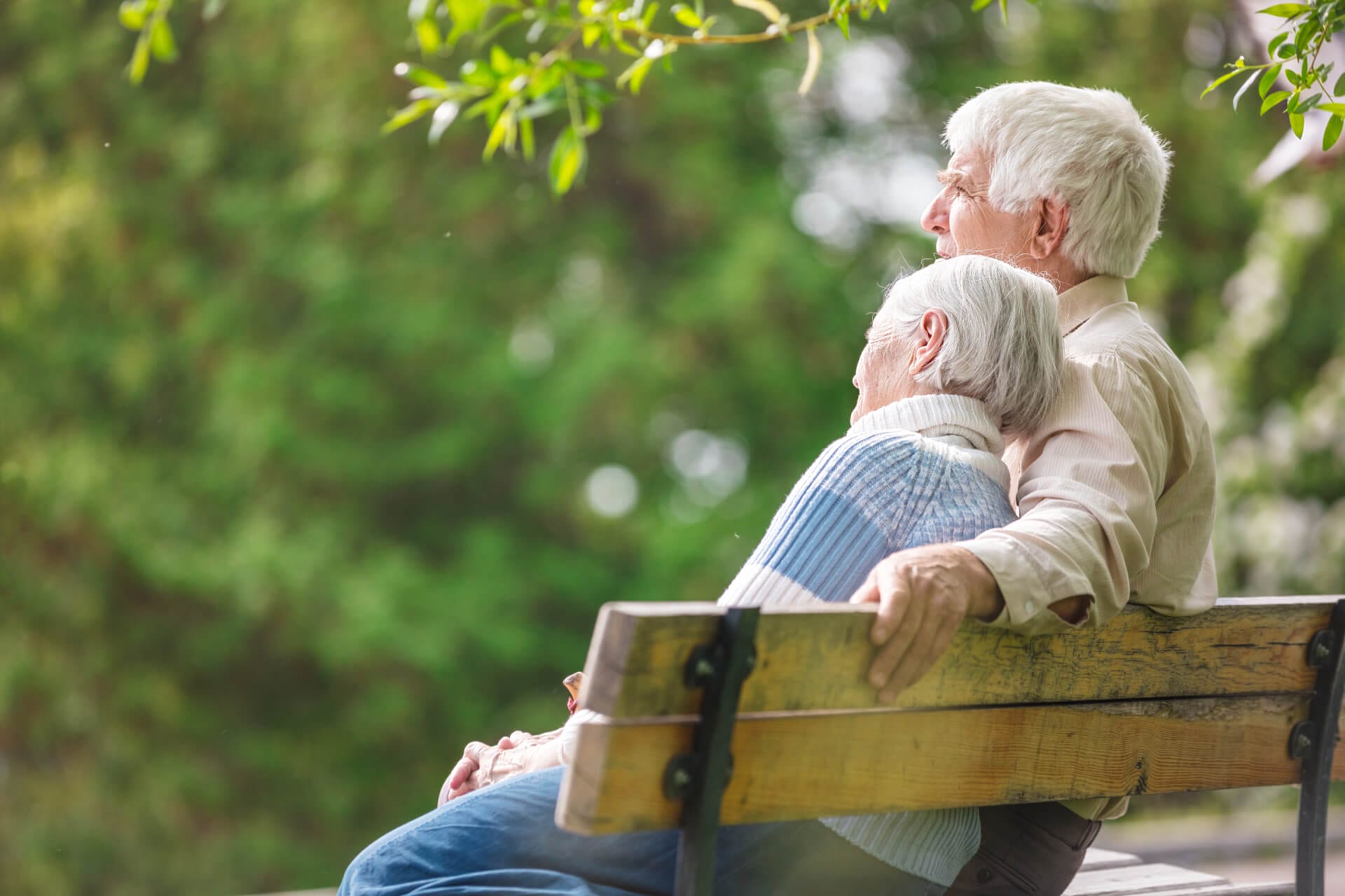 Elderly couple in park